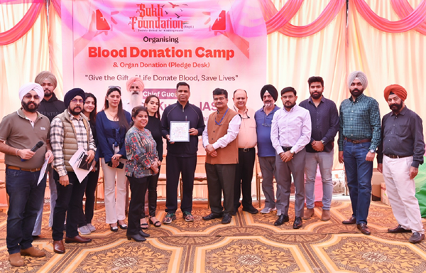 *95 volunteered to donate blood & 35 pledged for organ & skin donations at a camp collaborated by Deptt.of Transfusion Medicine, SUKH Foundation & ROTTO North *